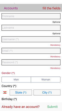 To begin you should fill all the fields of the registration page