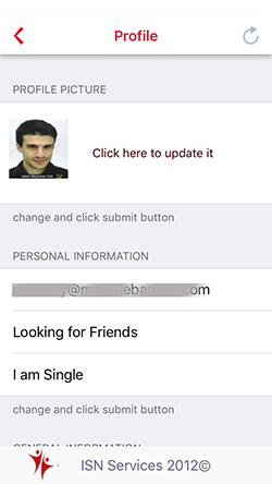 Utiliser le bouton de profil, vous pouvez mettre à jour vos informations et votre photo de profil