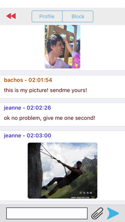 Maintenant, cliquez sur l'icône de chat et envoyez le premier message